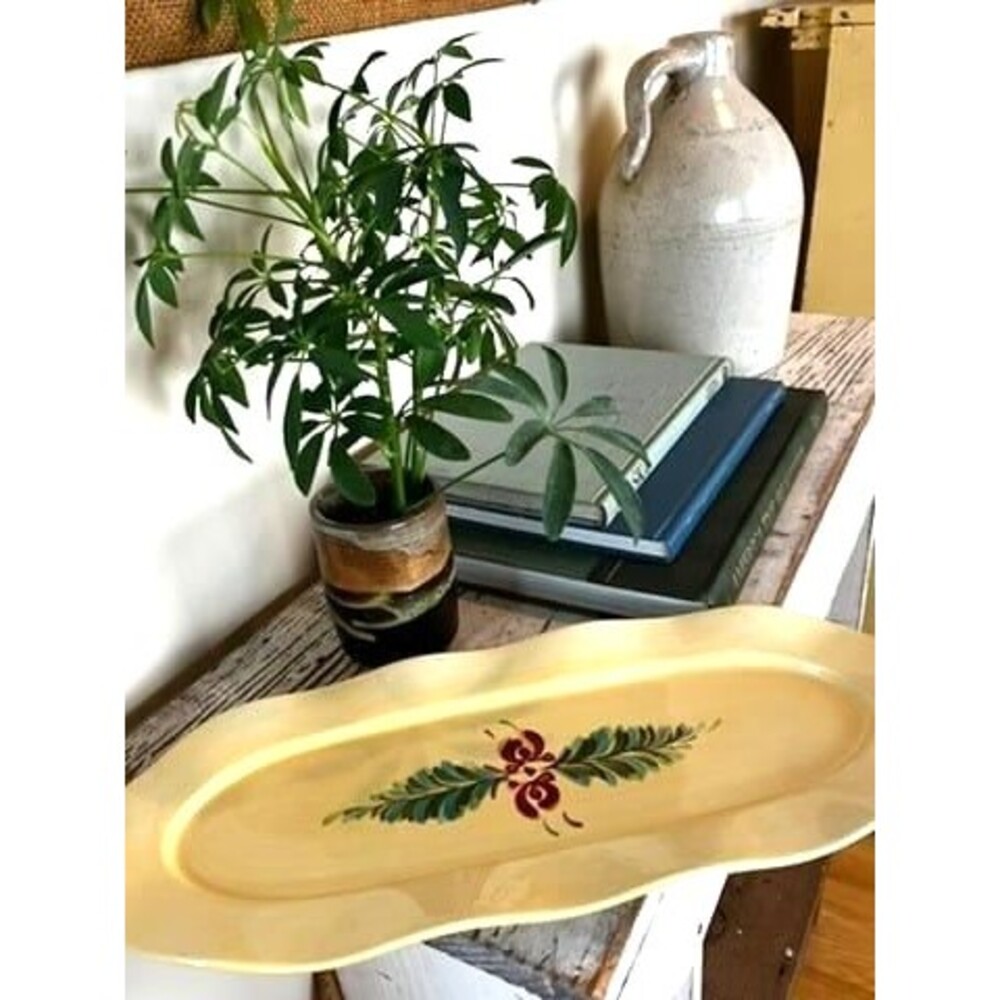 Vintage Southern Living / Ceramic Yellow Oval Ovenware Serving Platter 15"